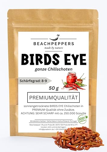 Birds eye Chili 50 g getrocknete Schoten | Chili getrocknet | für hot Sauce und Chili Sauce geeignet | Hot Ones Chilischoten Birdseye Chillischoten | Perfekt für Chili Mühle Chili Sehr Scharf Birds eye Chili 50 g getrocknete Schoten | Chili getrocknet | für hot Sauce und Chili Sauce geeignet | Hot Ones Chilischoten Birdseye Chillischoten | Perfekt für Chili Mühle Chili Sehr Scharf von prademir