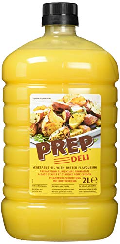 PREP DELI 2 Liter PET - Pflanzenöl mit naturidentischem Buttergeschmack Combidämpfer geeignet zum Braten & Backen Cholesterinfrei Laktosefrei Butteraroma von prep