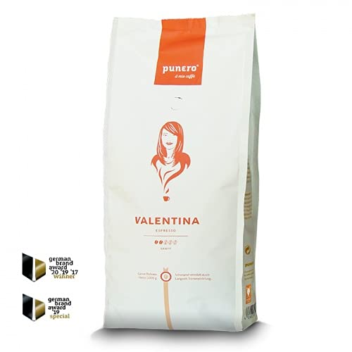 Valentina - Espresso säurearmer und milder Manufakturkaffee - milder italienischer Espresso für Vollautomat oder Siebträger - Ganze Bohnen 1000g von punero