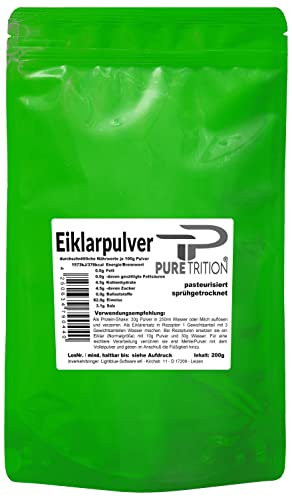 200g Eiklarpulver - Ei-Eiweiss - sprühgetrocknet, pasteurisiert - als Eiweissshake oder zum Kochen und Backen 200g Eiklarpulver - Ei-Eiweiss - sprühgetrocknet, pasteurisiert - als Eiweissshake oder zum Kochen und Backen von puretrition