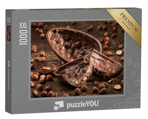 Puzzle 1000 Teile XXL „Köstliches gefülltes Schokoladen-Ei mit Haselnüssen“ – aus der Puzzle-Kollektion Schokolade von puzzleYOU