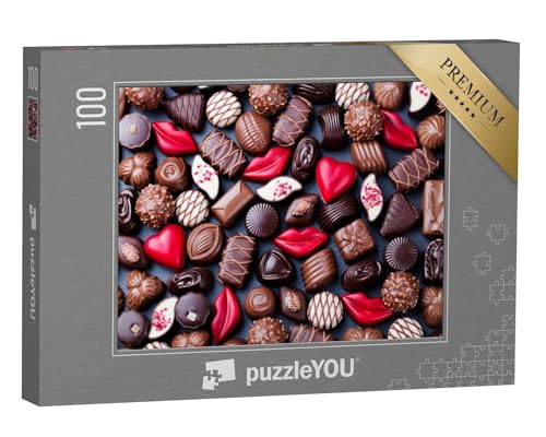 puzzleYOU: Puzzle 100 Teile „Sortiment von feinen Schokoladenbonbons“ – aus der Puzzle-Kollektion Candybar, Festtage, Schokolade, Essen und Trinken von puzzleYOU