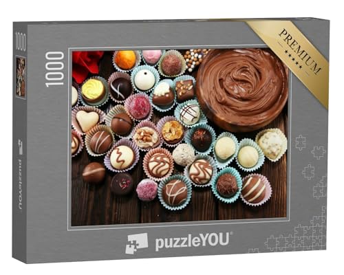 puzzleYOU: Puzzle 1000 Teile „Belgische Konditorei: Pralinen aller Art“ – aus der Puzzle-Kollektion Schokolade, Süßigkeiten, Essen und Trinken von puzzleYOU
