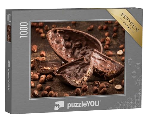 puzzleYOU: Puzzle 1000 Teile „Köstliches gefülltes Schokoladen-Ei mit Haselnüssen“ – aus der Puzzle-Kollektion Schokolade von puzzleYOU