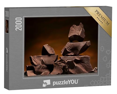 puzzleYOU: Puzzle 2000 Teile „Brocken aus duftender Zartbitterschokolade“ – aus der Puzzle-Kollektion Schokolade von puzzleYOU
