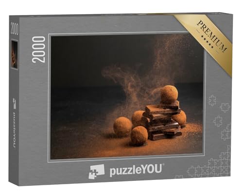 puzzleYOU: Puzzle 2000 Teile „Schokoladentrüffel im fast magischen Kakaopulver-Staub“ – aus der Puzzle-Kollektion Schokolade von puzzleYOU