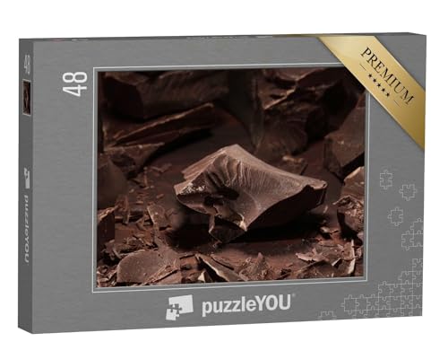 puzzleYOU: Puzzle 48 Teile „Dunkle Schokoladenstücke“ – aus der Puzzle-Kollektion Schokolade von puzzleYOU
