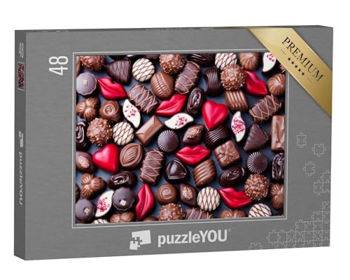 puzzleYOU: Puzzle 48 Teile „Sortiment von feinen Schokoladenbonbons“ – aus der Puzzle-Kollektion Candybar, Festtage, Schokolade, Essen und Trinken von puzzleYOU
