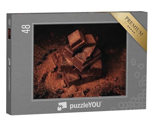 puzzleYOU: Puzzle 48 Teile „Zartbittere Schokolade mit Zimt“ – aus der Puzzle-Kollektion Schokolade von puzzleYOU
