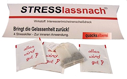 quacksalberei Witziger Tee "STRESSlassnach", 4er Pack von quacksalberei