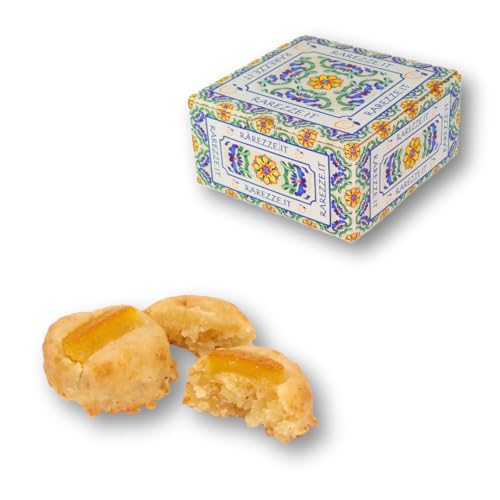 RAREZZE - Sizilianische ZUCKERARME Mandelkekse mit Orange – Frisch gebacken – Handgemachte Pasta di Mandorla aus Sizilien – Feines Mandelgebäck aus täglicher Produktion – Geschenkbox 400 g von rarezze.it