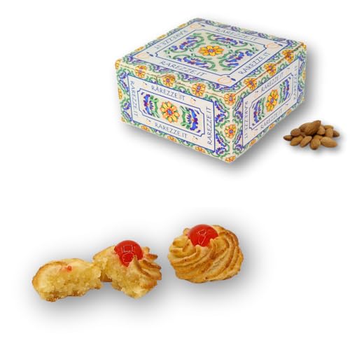 RAREZZE - Sizilianische Mandelkekse mit Kirsche - Frisch gebacken - Handgemachte Pasta di Mandorla aus Sizilien - Feines Mandelgebäck aus täglicher Produktion - Geschenkbox 400g von rarezze.it