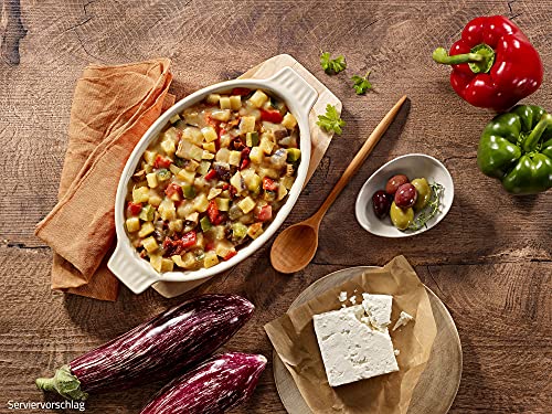 ration1 Moussaka mit Hirtenkäse und getrockneten Tomaten 1x 400g, lange haltbare Fertiggerichte, vegetarisch & glutenfrei, Notfallnahrung 10 Jahre haltbar, Outdoor Nahrung, Festival, Camping Essen von ration1.de