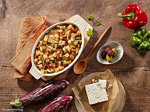 ration1 Moussaka mit Hirtenkäse und getrockneten Tomaten 4x 400g, Fertiggerichte lange haltbar, vegetarisch & glutenfrei, Outdoor, Trekking Nahrung, Camping, Festival, 10 Jahre haltbare Notfallnahrung von ration1.de