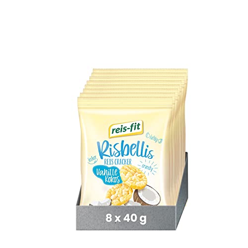 reis-fit Risbellis Vanille-Kokos 8x40g, glutenfrei, knusprig, Snack für unterwegs reis-fit Risbellis Vanille-Kokos 8x40g, glutenfrei, knusprig, Snack für unterwegs von reis-fit