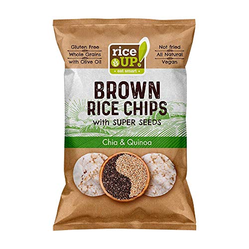 Rice Up Brown Rice Chips - mit Superseeds (Vegan, Glutenfrei) Chia & Quinoa 18er Pack (18x60g) von riceUP!