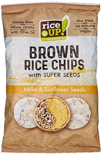 Rice Up Brown Rice Chips - mit Superseeds (Vegan, Glutenfrei) Hirse & Sonnenblumenkerne 12er Pack (12x60g) von riceUP!