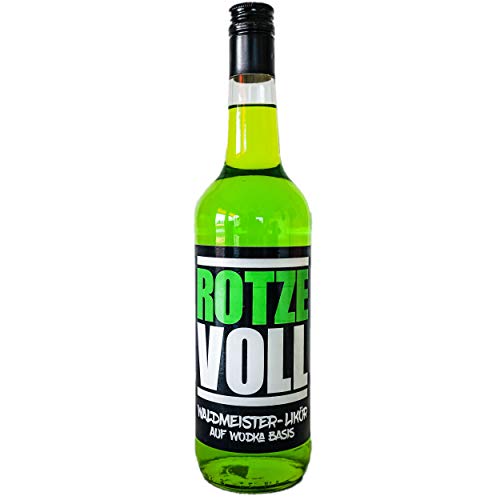 Rotzevoll - Waldmeister Likör - 0,7l Flasche mit 15% vol. - Likör auf Vodka Basis von rotzevoll