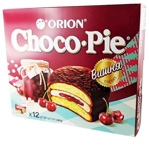 36 Orion Choco Pie Kirsche 360g (3 Packungen x 12 Mini Kuchen) von rumarkt