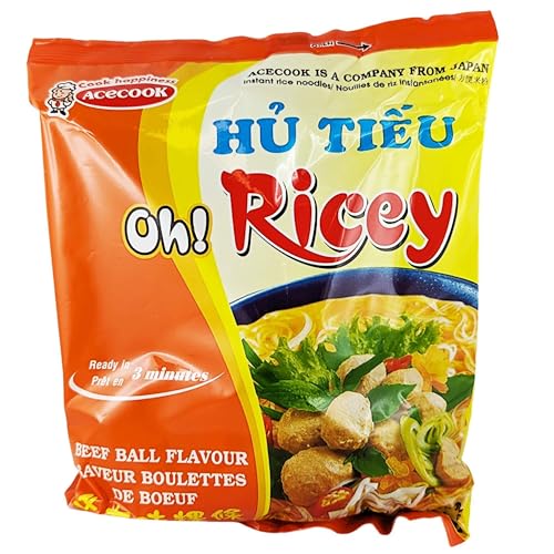 Acecook Instant Reisnudeln Hu Tieu Rinderbällchen Geschmack 24er Pack (24 x 70g) von rumarkt