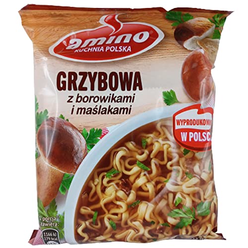Amino Grzybowa Polnische Instant Nudelsuppe Pilzgeschmack 22er Pack (22 x 57g) von FOXCUP