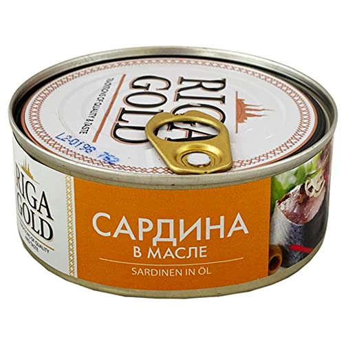 Atlantische Sardinen in Öl 3er Pack (3 x 240 g) Fisch Sardina Pilchardus Fischkonserve von RIGA GOLD