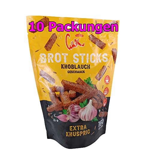 Dovgan Brot Sticks mit Knoblauchgeschmack 10er Pack (10 x 150g) Smak Brotsticks Croutons von rumarkt