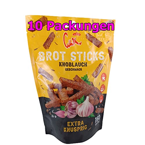 Dovgan Brot Sticks mit Knoblauchgeschmack 10er Pack (10 x 150g) Smak Brotsticks Croutons von rumarkt