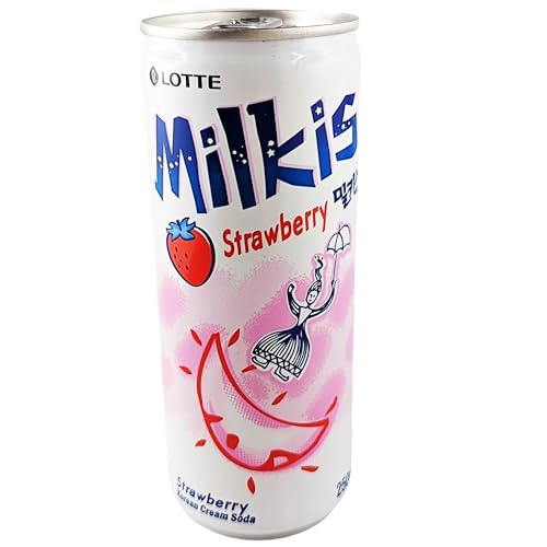 Lotte Milkis Soda Getränk Erdbeere 12 Dosen (12 x 250ml) inkl. 3€ Einwegpfand von rumarkt