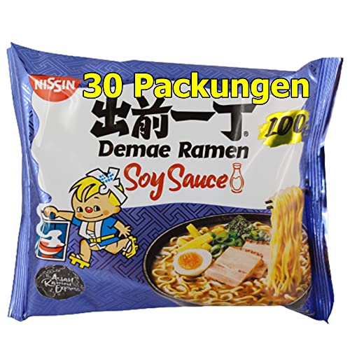 Nissin Instant Nudeln Soy Sauce 30er Pack (30 x 100g) asiatisches Nudelgericht von rumarkt