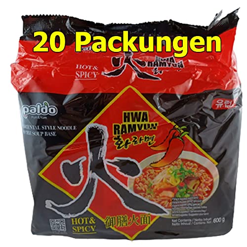 Paldo Hwa Ramyun Instant Nudeln scharf & würzig 20er Pack (20 x 120g) von rumarkt