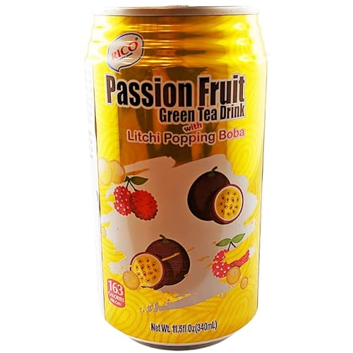 Rico Bubble Tea Getränk Passionsfrucht mit Litchi Tapiokaperlen 12er Pack (12 x 340ml) inkl. 3€ Einwegpfand von rumarkt