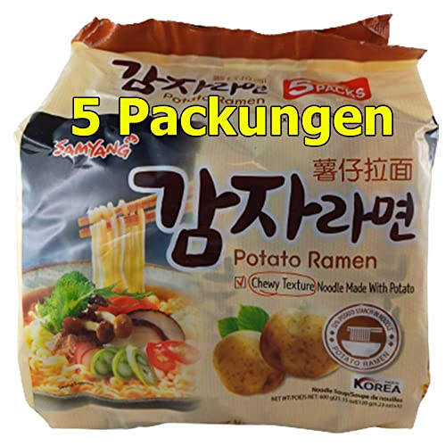 Samyang Potato Ramen Instant Nudeln 5er Pack (5 x 120g) Kartoffelnudeln Suppe von rumarkt