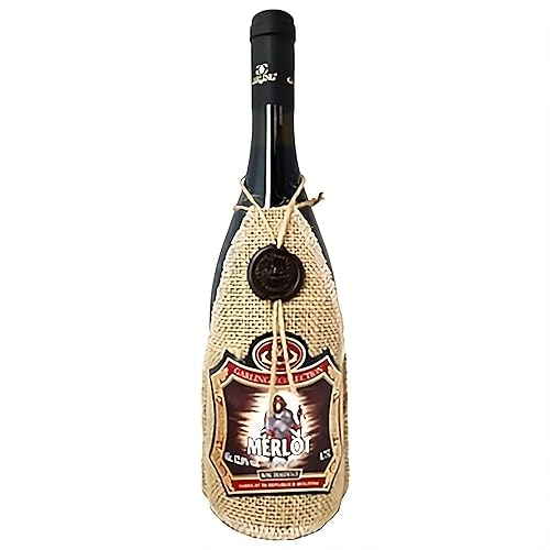 "Schamane" Rotwein Merlot mit Flaschenverkleidung lieblich 12,5% vol. 0,75L von rumarkt