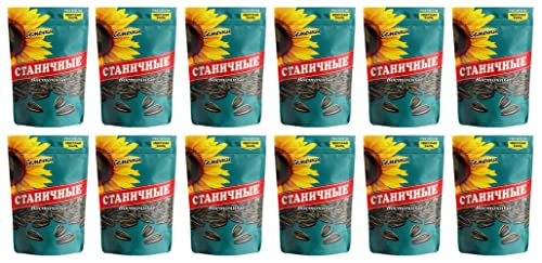 Sonnenblumenkerne Stanichnie Oriental Art geröstet & gesalzen 12er Pack (12 x 400g) Sunflower Seeds Semechki von rumarkt