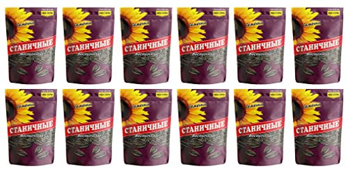 Sonnenblumenkerne Stanichnie Oriental Art geröstet & ungesalzen 12er Pack (12 x 400g) Sunflower Seeds Semechki von rumarkt