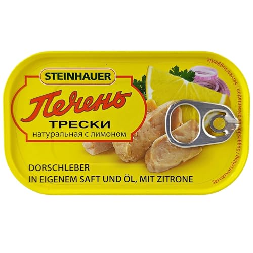 Steinhauer Dorschleber im eigenen Saft und Öl mit Zitrone 12er Pack (12 x 120g) von rumarkt