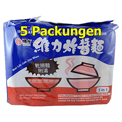 Wei Lih Instant Nudeln Jah Jan Mien 5er Pack (5 x 90g) von rumarkt