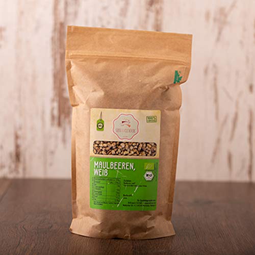 süssundclever.de® Bio Maulbeeren - weiß | 1 kg | 100% naturbelassen | plastikfrei und ökologisch-nachhaltig abgepackt von SKLNXAZ