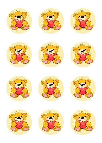 sales-world24 Muffinaufleger Cupcakes Muffins Kindergeburtstag Tiere Bär B01 (Zuckerpapier) von sales-world24