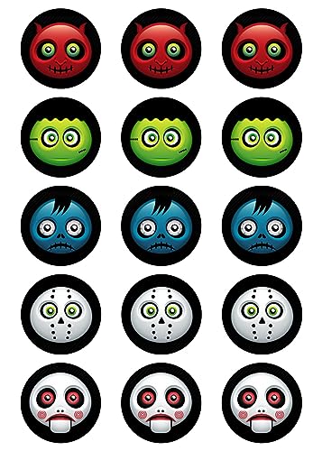 Muffinaufleger Halloween Tortenaufleger Amerikaner Zuckerpapier Smileys HW13 von sales-world24