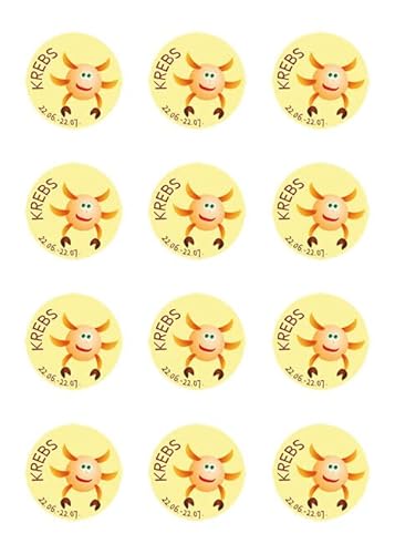 Muffinaufleger Muffins Amerikaner Tortenaufleger Sternzeichen SZ01 Krebs von sales-world24