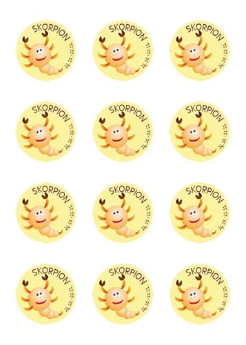 Muffinaufleger Muffins Amerikaner Tortenaufleger Sternzeichen SZ01 Skorpion von sales-world24
