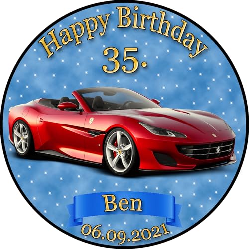 Tortenaufleger Fototorte Fahrzeuge Auto Rennwagen Ferrari FZ05 (Zuckerpapier) Rund 14 cm Ø ohne Foto von sales-world24