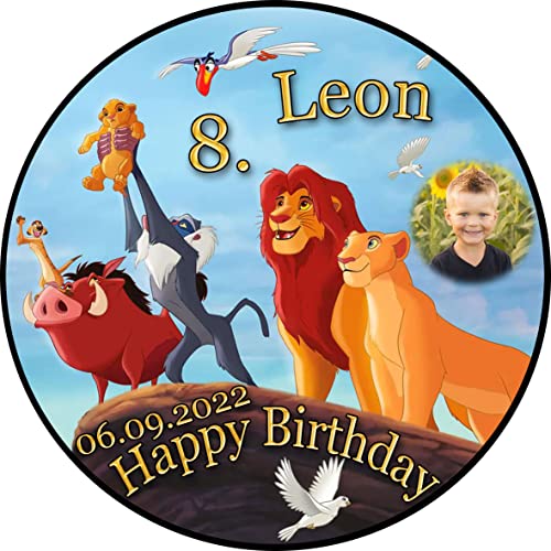 Tortenaufleger Fototorte Tortenbild Kindergeburtstag König der Löwen KDL02 (Zuckerpapier) Rund 20 cm Ø mit Foto von sales-world24