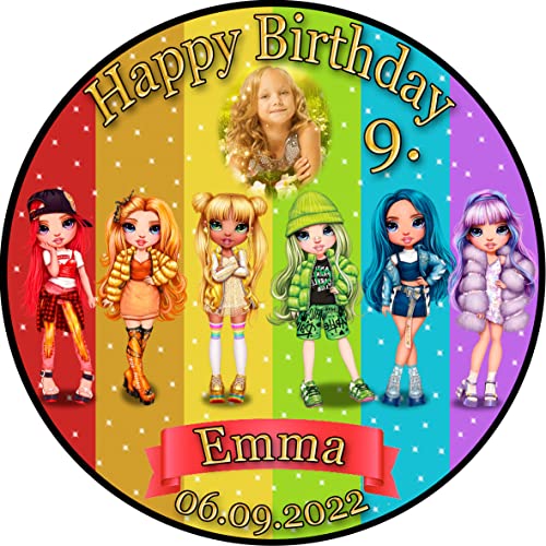 Tortenaufleger Fototorte Tortenbild Kindergeburtstag Rainbow High RH01 (Zuckerpapier) Rund 20 cm Ø mit Foto von sales-world24