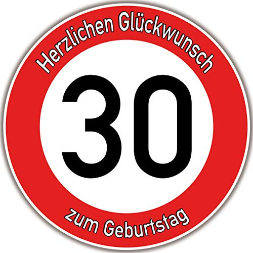 Tortenaufleger Fototorte Tortenbild Warnschild 30. Geburtstag rund 14 cm GB06 (Zuckerpapier) von sales-world24