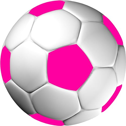 Tortenaufleger Fussballparty Fußballparty Kindergeburtstag Fussball Fußball in 3D-Optik für einen tollen 3D-Effekt Rund 20 cm FB02 (Magenta) von sales-world24