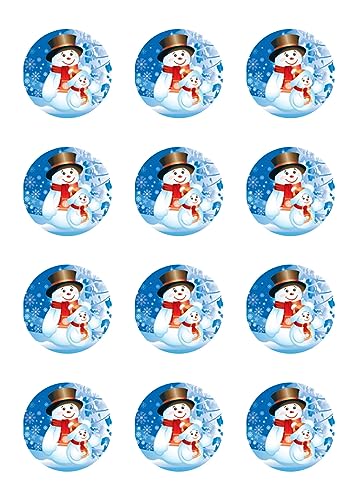sales-world24 Muffinaufleger Cupcakes Muffins Kindergeburtstag Weihnachten Schneemann WN02 von sales-world24