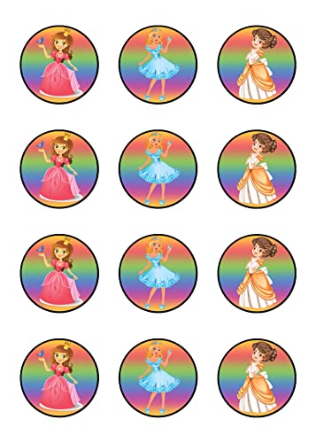 sales-world24 Muffinaufleger Cupcakes Muffins Zuckerpapier Kindergeburtstag Fantasy Prinzessin FT10 von sales-world24